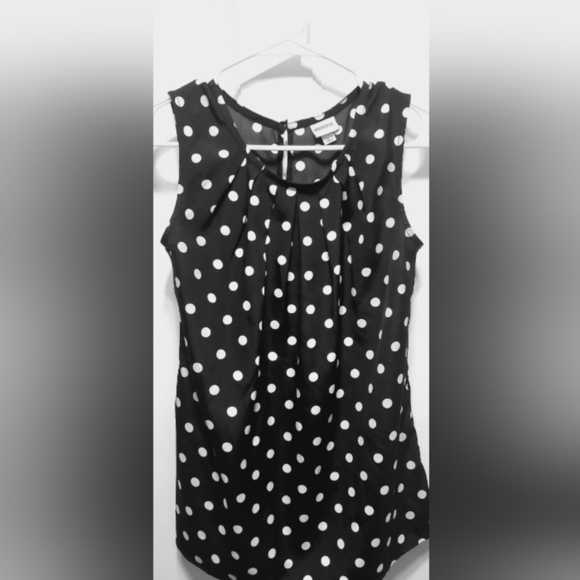 Merona Black and White Polka Dot Vintage Women Top. 🌴 - Picture 3 of 6